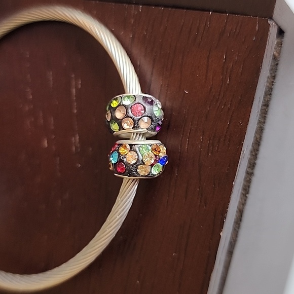 Rainbow Gem Charm set Will FIT Pandora European Systems - Picture 3 of 8